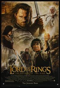 8c533 LORD OF THE RINGS: THE RETURN OF THE KING DS advance 1sh '03 Peter Jackson, image of cast!