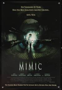 8c537 MIMIC DS advance 1sh '97 Guillermo del Toro, Mira Sorvino, creepy image!