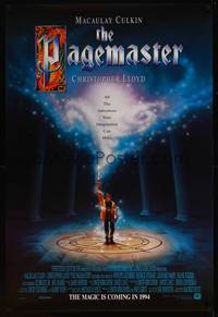 8c546 PAGEMASTER advance 1sh '94 artwork of Macaulay Culkin with magic sword!