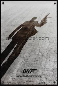 8c551 QUANTUM OF SOLACE DS teaser 1sh '08 Daniel Craig as James Bond, cool shadow image!