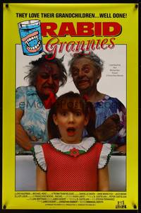 8c482 RABID GRANNIES 1sh '89 wild & wacky cannibal grandmas, Troma horror!