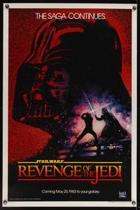 8c458 RETURN OF THE JEDI dated teaser 1sh '83 Lucas classic, Struzan art, Revenge of the Jedi!