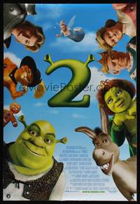 8c554 SHREK 2 DS 1sh '04 Mike Myers, Eddie Murphy, computer animated fairy tale characters!
