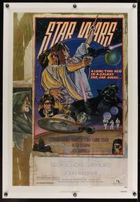 8c024 STAR WARS linen NSS style D 1sh 1978 George Lucas classic, circus poster art by Struzan & White!