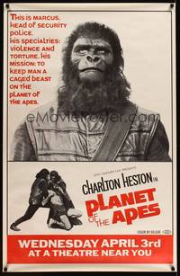 8c120 PLANET OF THE APES half subway '68 classic sci-fi, this is Marcus, head of security police!