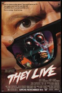 8c124 THEY LIVE half subway '88 Rowdy Roddy Piper, John Carpenter, cool horror image!