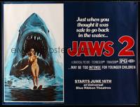 8c130 JAWS 2 subway poster '78 just when you thought it was safe to go back in the water!