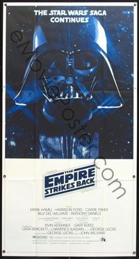 8d026 EMPIRE STRIKES BACK 3sh '80 George Lucas sci-fi classic, cool image of Darth Vader!