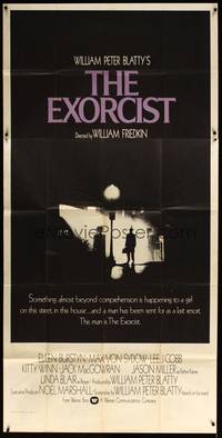 8d053 EXORCIST int'l 3sh '74 William Friedkin, Max Von Sydow, William Peter Blatty horror classic!