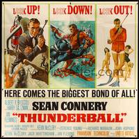 8d024 THUNDERBALL 6sh '65 art of Sean Connery as James Bond 007 by Robert McGinnis!