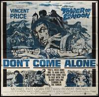 8d041 TOWER OF LONDON 6sh '62 Vincent Price, Roger Corman, montage of horror artwork!