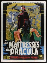 8d099 BRIDES OF DRACULA French 1p R60s cool completely different vampire art by L. Koutachy!