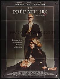8d101 HUNGER French 1p '83 great image of vampire Catherine Deneuve & rocker David Bowie!