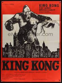 8d102 KING KONG French 1p R60s cool different art over New York skyline by F. Deflandre!