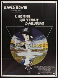 8d104 MAN WHO FELL TO EARTH French 1p '76 Nicolas Roeg, different art of David Bowie by Fair!