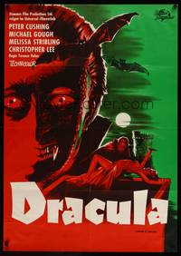 8d151 HORROR OF DRACULA German '58 Hammer vampires, very creepy artwork of monster!