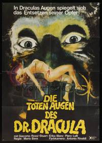 8d153 KILL BABY KILL German '69 Mario Bava's Operazione Paura, wild art of woman impaled on fence!