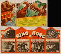 8d074 KING KONG die-cut herald '33 many wonderful special effects scenes with cool monster artwork!