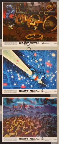 8d232 HEAVY METAL 3 8x10 mini LCs '81 classic rock and roll musical feature-length cartoon!