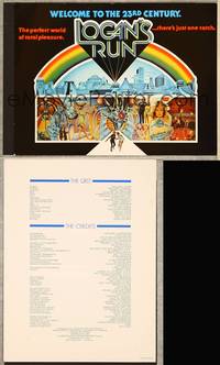 8d190 LOGAN'S RUN trade ad '76 art of Michael York & Jenny Agutter running away by Charles Moll!