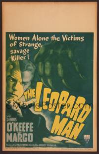 8d016 LEOPARD MAN WC '43 Jacques Tourneur, O'Keefe & Margo are victims of a strange killer!