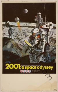 8d021 2001: A SPACE ODYSSEY Cinerama mini WC '68 Kubrick, art of astronauts on moon by Bob McCall!