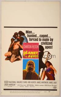 8d017 PLANET OF THE APES WC '68 Charlton Heston, man hunted, caged & forced to mate by apes!