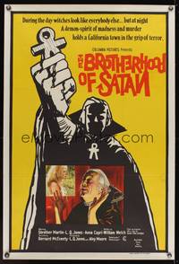 8e053 BROTHERHOOD OF SATAN Aust 1sh '71 Strother Martin, L.Q. Jones, demon of madness & murder!
