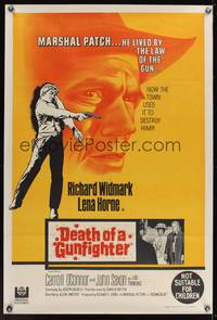 8e059 DEATH OF A GUNFIGHTER Aust 1sh '69 art of Richard Widmark, he lived by the law of the gun!