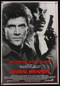 8e072 LETHAL WEAPON Aust 1sh '87 great close image of cop partners Mel Gibson & Danny Glover!