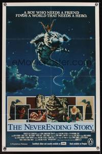 8e079 NEVERENDING STORY Aust 1sh '84 Wolfgang Petersen, great fantasy art by Ezra Tucker!