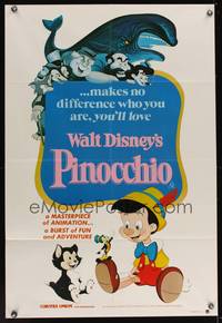 8e084 PINOCCHIO Aust 1sh R82 Disney classic fantasy cartoon about a wooden boy who wants to be real!