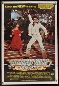 8e091 SATURDAY NIGHT FEVER Aust 1sh '77 disco dancer John Travolta & Karen Lynn Gorney!