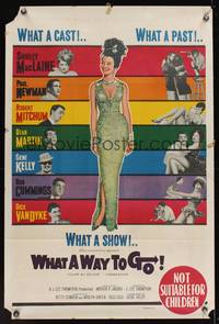 8e107 WHAT A WAY TO GO Aust 1sh '64 Shirley MacLaine, Paul Newman, Robert Mitchum, Dean Martin