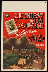 8e114 ALL QUIET ON THE WESTERN FRONT Belgian R50s AP art of Lew Ayres in WWI!