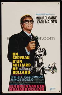 8e121 BILLION DOLLAR BRAIN Belgian '67 Michael Caine, Karl Malden, Ken Russell, Caine vs. Brain!