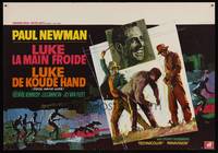 8e137 COOL HAND LUKE Belgian '67 Paul Newman prison escape classic, cool art by Ray Elseviers!