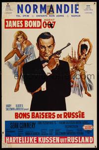 8e155 FROM RUSSIA WITH LOVE Belgian R60s art of Sean Connery as James Bond 007 w/sexy girls!