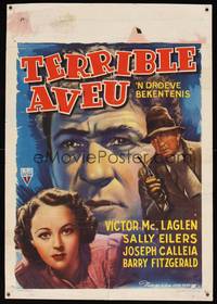 8e156 FULL CONFESSION Belgian '40s John Farrow directed, Victor McLaglen & pretty Sally Eilers!