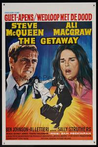 8e160 GETAWAY Belgian '72 Steve McQueen & Ali McGraw on the run, Sam Peckinpah!