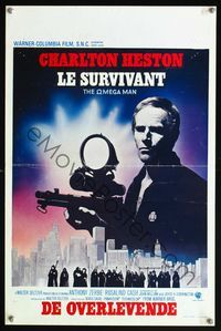 8e199 OMEGA MAN Belgian '71 Charlton Heston is the last man alive, and he's not alone!