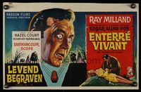 8e215 PREMATURE BURIAL Belgian '62 Edgar Allan Poe, cool art of Ray Milland being buried alive!