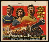 8e216 PRIDE & THE PASSION Belgian '57 different art of Cary Grant, Frank Sinatra & Sophia Loren!