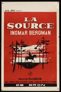 8e247 VIRGIN SPRING Belgian '60 Ingmar Bergman's Jungfrukallan, Max von Sydow, Valberg