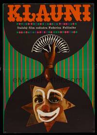 8e016 CLOWNS Czech 12x16 '73 Federico Fellini, artwork of circus clown by Nemecek!
