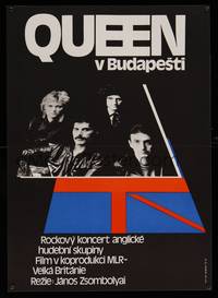 8e032 QUEEN LIVE IN BUDAPEST Czech 11x16 '87 great rock & roll image of Freddie Mercury & the band
