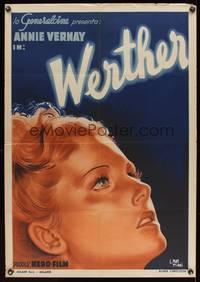 8e268 LE ROMAN DE WERTHER Italian '38 great close-up artwork of Annie Vernay!