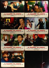 8e359 DANDY IN ASPIC 7 Eng/Ital Italian photobustas '68 Laurence Harvey & Anthony Mann, Mia Farrow!