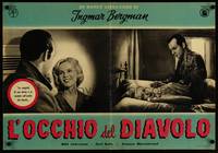 8e415 DEVIL'S EYE Italian photobusta '60 Ingmar Bergman directed, Jarl Kulle, Bibi Andersson!