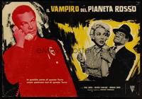 8e459 NOT OF THIS EARTH Italian photobusta '60 classic close up of Beverly Garland in peril!